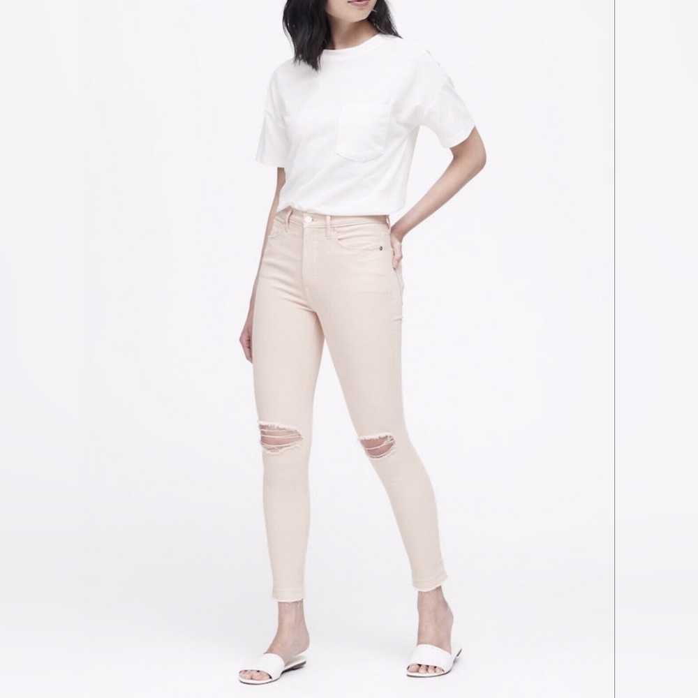 Banana Republic High Rise Skinny Jean (Blush Pink)